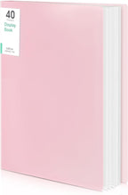 Phyxin Portfolio Binder, 40-Pocket Portfolio Folder 8.5" x 11", Displaying 80 Page Binder with Plastic Sleeves, Plastic Folders for Women & Men, Students, Teachers, Pink