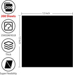 OcePor 200 Sheets Black Cardstock 12” x 12”, 92lb/250gsm Black Card Stock, Thick Card Stock Paper, Heavy Cardstock Paper for Printer, Resume, Scrapbooks, Art, Crafts, Business Cards