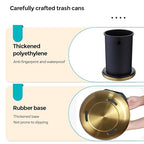 YOJIA 2.6Gal/10 L Gold Brushed Stainless Steel Trash Can with Swing Cover, Bathroom Trash Can with Lid, Garbage Can for Bathroom, Bedroom, Office, Hotel, Rest Room, RV (Gold)