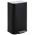 DYTesa 8 Gallon Black Stainless Steel Foot Pedal Trash Can | Rectangular Slim Design Saves Space | Soft-Close Lid & Removable Inner Bucket | Stylish Garbage Bin for Kitchen, Office, Living Room