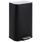 DYTesa 8 Gallon Black Stainless Steel Foot Pedal Trash Can | Rectangular Slim Design Saves Space | Soft-Close Lid & Removable Inner Bucket | Stylish Garbage Bin for Kitchen, Office, Living Room