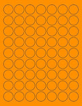 8-1/2 x 11" Neon Color High Light Fluorescent Labels for Laser & Inkjet Printer (Orange Fluorescent, 1" Round - 63 per Page - 6300 Labels)