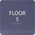 ADA CENTRAL SIGNS - 6" X6" Floor 5 Sign - ADA Compliant Tactile Graphics Grade 2 Braille Text Acrylic Wall Signs - Directional Assistance, Floor Number Safety Sign for Office, school Hospital, Apartment