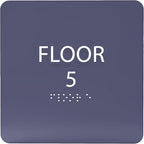 ADA CENTRAL SIGNS - 6" X6" Floor 5 Sign - ADA Compliant Tactile Graphics Grade 2 Braille Text Acrylic Wall Signs - Directional Assistance, Floor Number Safety Sign for Office, school Hospital, Apartment