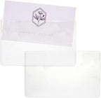 Juvale 100-Pack Clear Business Card Pockets - 3.54 x 2 in Vinyl Top-Load - Peel & Stick Adhesive Pockets for Library Cards & ID Badges - Bulk Set for Storage & Organization