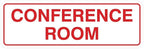 Standard Conference Room Sign - White/Red - Small 10 Pack