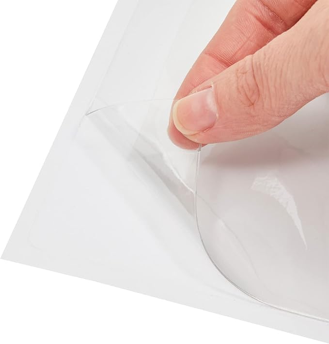 Juvale Index Card Holder Sleeves - 4 x 6 in, Clear, 100 Ct, Classic - Adhesive Photo Pockets & Label Holders for Binders & Storage Bins - Photo Sleeves for Drawer, Shelf Labels & Index Card Storage