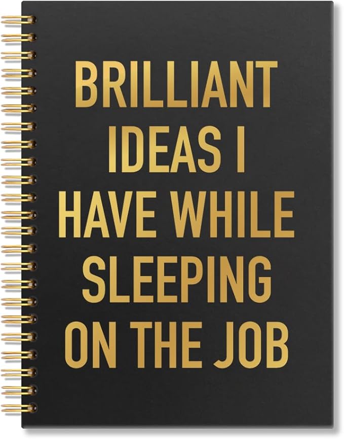 Vgrti Brilliant Ideas I Have While Sleeping on The Job Spiral Notebook, Funny Sarcastic Work Notebook for Office, Work Humor Gifts New Job Gifts for Women Men Coworker Employee Colleague Boss Staff