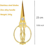 Large Ribbon Cutting Scissors,Heavy duty gold stainless steel scissors,With scissors and a pair of white gloves,Suitable for Ribbon-Cutting,Office,Home,and Crafts, Right/Left Handed (9.06 inches)