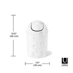 Umbra 1.25 Gallon Mini Waste Can with Removable Swing-Top Lid - Small Garbage Bin for Kitchen, Bathroom, Bedroom, Office - Compact Trash Can Fit Under Tables & Counters - White Marble