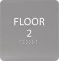 ADA CENTRAL SIGNS - 6" X6" Floor 2 Sign - ADA Compliant Tactile Graphics Grade 2 Braille Text Acrylic Wall Signs - Directional Assistance, Floor Number Safety Sign for Office, school Hospital, Apartment