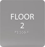 ADA CENTRAL SIGNS - 6" X6" Floor 2 Sign - ADA Compliant Tactile Graphics Grade 2 Braille Text Acrylic Wall Signs - Directional Assistance, Floor Number Safety Sign for Office, school Hospital, Apartment