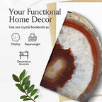 Nature's Decorations Brown Agate Bookends – A+ Grade Geode Heavy Duty Decorative Stone Crystal for Shelves & Bookcases, Natural Polished Bookshelf Decor, 1 Pair 3-4Lbs