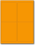 NextDayLabels - 8-1/2 x 11" Neon Color High Light Fluorescent Labels for Laser & Inkjet Printer (Orange Fluorescent, 4 x 5" - 4 Per Page | 400 Labels)
