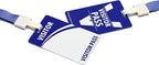 Visitor Badge Lanyards Volunteer Badge Holder with Clips (25 pcs) - Reusable Temporary ID Pass for Office, School, Events PVC Plastic Security Cards for Exhibition Guest by OSTENBIG (Blue)