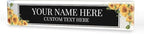 Signs ByLITA Floral Pattern Customized Nameplate | Harvest Sun Personalized Full Color Acrylic Desk Sign