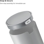 EKO Mini Desk Trash Can with Swing-Top Lid 0.4 Gallon Small Table Round Wastebasket for Office, Home, Car (Grey)