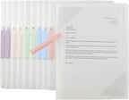 INDKOPVA Plastic Report Covers, 10Pcs File Folders Letter A4 Sheet Size, Clear Front Report Covers for Documents Presentation Resume Office School Home Organizer Binder (Plain Color, 10PCS）