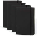 Simply Genius Notebooks - A5, Black, 4-Pack, Hardcover - Dotted Grid Journal for Work & School