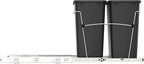 Rev-A-Shelf RV-18KD-18C S Double Pullout Trash Can for Kitchen Cabinets 35 Qt Garbage Recycling Bin on Full Extension Slides, Black