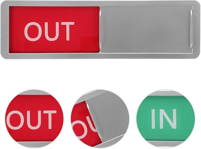 Mipcase 2pcs Office Door Status Signs Sliding Indicators for Meeting Rooms Office Workspaces Silver and Black with Red Unavailable Green Available Suitable for Hospitals Hotels