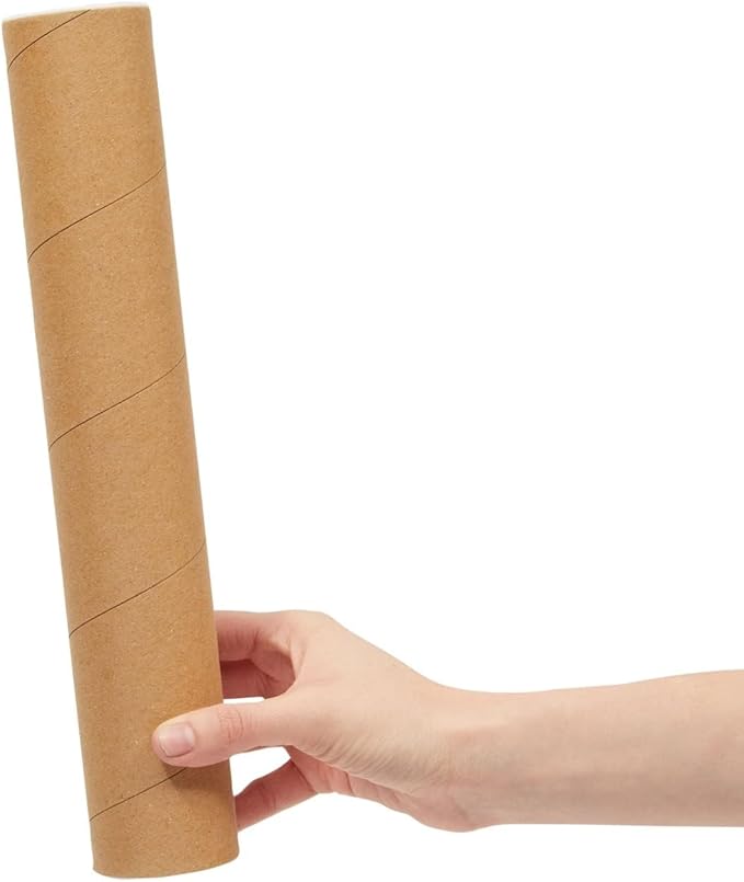 Stockroom Plus Mailing Tubes - Poster Storage Capacity - Blueprint Tube Protection - Spiral Construction & Thick Cardboard Strength - 2 in x 12 in, Pack of 12, Brown Kraft