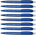 Personalized Ballpoint Pens - Retro -Retractable Click action - Custom - Black writing - Printed Name pens - Imprinted with Your Logo or Message - with Personalization - 12 Pens/Box (Blue)