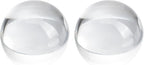 2Pcs 3.1inch Crystal Dome Magnifying Paperweight, Clear Distortion-Free Optics Convex Lens Set for Physics Classroom Home Decor, Paper Weights for Outdoor Events