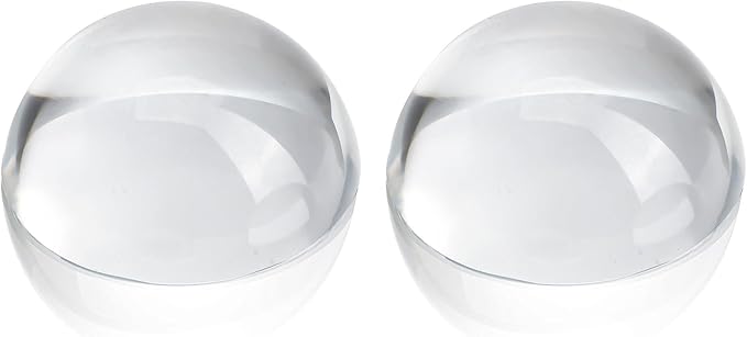 2Pcs 3.1inch Crystal Dome Magnifying Paperweight, Clear Distortion-Free Optics Convex Lens Set for Physics Classroom Home Decor, Paper Weights for Outdoor Events