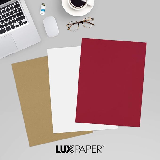 LUXPaper 8.5" x 11" Paper | Letter Size | Garnet Red | 80lb. Text | 1,000 Qty