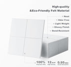G Gamit Large Felt Wall Tiles Bulletin Board 59”x36”,Large Cork Board Alternative with 60 Pushpins, 15-Pack Felt Pin Board with 112 Safe Removable Adhesive Tabs for Home Office School (White)