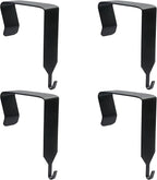 OSVJE 4 PCS Over The Door Hook, Universal Cubicle Hangers Metal Partition, Office Hook for Hanging File Bins/Keys/Whiteboard (Black)