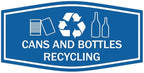 Fancy Cans and Bottles Recycling Sign (Blue) - Large