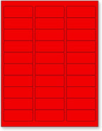 NextDayLabels - 8-1/2 x 11 Neon Color High Light Fluorescent Labels for Laser & Inkjet Printer (RED Fluorescent, 1" x 2-5/8" - 30 Per Page | 750 Labels)