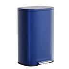 PayLessHere Stainless Steel Trash Can with Lid - Removable Inner Bucket, Foot Pedal Soft Close for Office, Home, Kitchen Garbage Bin (Deep Blue, 13 G)