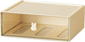 OSteed Desktop Drawers, Desk Organizer with 1 Large Drawer & Bunny Handles, Stackable Plastic Storage Box for Home Collection, Cosmetics, Office Supplies (1 Tall Layer, Cream & Clear)