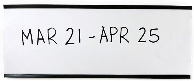SmartSign (Pack of 25) 3 x 8 inch Flexible 'C' Channel Shelf Label Holders with Inserts, 62.5 mil Magnetic Material, Black, Made in USA