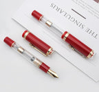 JINHAO 1935 Fountain Pen TIANDAO Series #8 Nib Ink Pen with Guitar-Shaped Clip and Ink Converter (F Nib 0.5mm, Red)