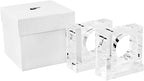 Kitcom Handmade Crystal Bookends Square, 1 Pair of Decorative Tabletop Bookends for Office, Home, Desk