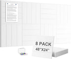 G Gamit Large Felt Wall Tiles Bulletin Board,Large Cork Board Alternative with 30 Pushpins,8-Pack Felt Pin Board with 56 Safe Removable Adhesive Tabs for Home Office School (White)