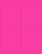 8-1/2 x 11" Neon Color High Light Fluorescent Labels for Laser & Inkjet Printer (Pink Fluorescent, 4 x 5" - 4 Per Page | 400 Labels)