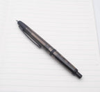 JINHAO 20 Press Fountain Pen, Retractable Capless Resin Pen with Ink Converter (F Nib 0.5mm, Transparent Black - Black Clip)
