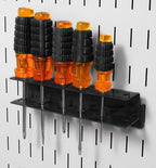Wall Control Screwdriver Holder Bracket Slotted Metal Pegboard Accessory Slotted Tool Board - Black