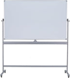 DexBoard Large Double Sided Whiteboard 72x40 inches on Wheels, Height Adjustable Mobile Magnetic Dry Erase Board with Rolling Stand for Office Meetings, Classroom Teaching, Home, Silver Frame