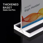 BlueValley Clear Plastic Flyer Sign Holder 8.5 x 11 Standing, 6Pack Horizontal Table Top Acrylic Brochure Menu Signs Holder, Double Sided Plexi Picture Photo Frame Lucite Paper Display Stand for Office Retail Vendor Show Fairs