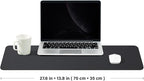 Cork Desk Mat - Dual-Sided Desk Pad for Office and Home - Desk Organization and Accessories - Ideal for Large Mouse Pad and Desk Mats on Top of Desks(Black,27.6"x 13.8")