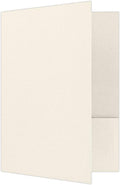 9 x 12 Presentation Folders in 100 lb. Natural Linen with 2 Pockets, Holder for Standard 8 1/2 x 11 Paper, Professional Documents, Brochures, School Reports, 100 Pack (Off-White)