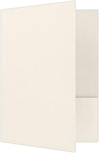 9 x 12 Presentation Folders in 100 lb. Natural Linen with 2 Pockets, Holder for Standard 8 1/2 x 11 Paper, Professional Documents, Brochures, School Reports, 100 Pack (Off-White)