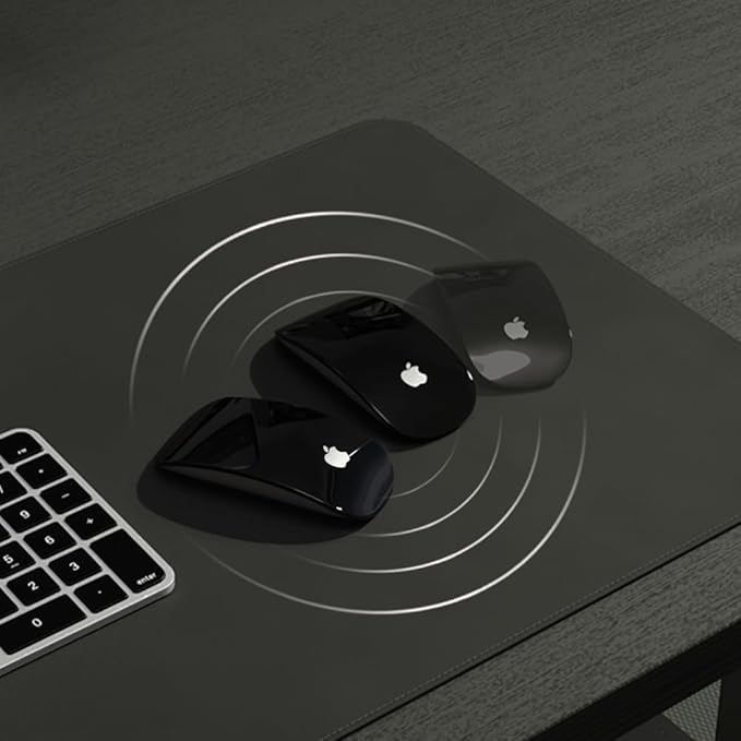 POUT TekDec Mat – Vegan Leather Desk Pad (31.5×13.4in / 80×34cm), Water-Resistant Surface, Anti-Slip Base, Scratch & Heat Protection, Multi-Functional Writing & Mouse Pad – Danish Black
