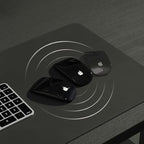 POUT TekDec Mat – Vegan Leather Desk Pad (31.5×13.4in / 80×34cm), Water-Resistant Surface, Anti-Slip Base, Scratch & Heat Protection, Multi-Functional Writing & Mouse Pad – Danish Black